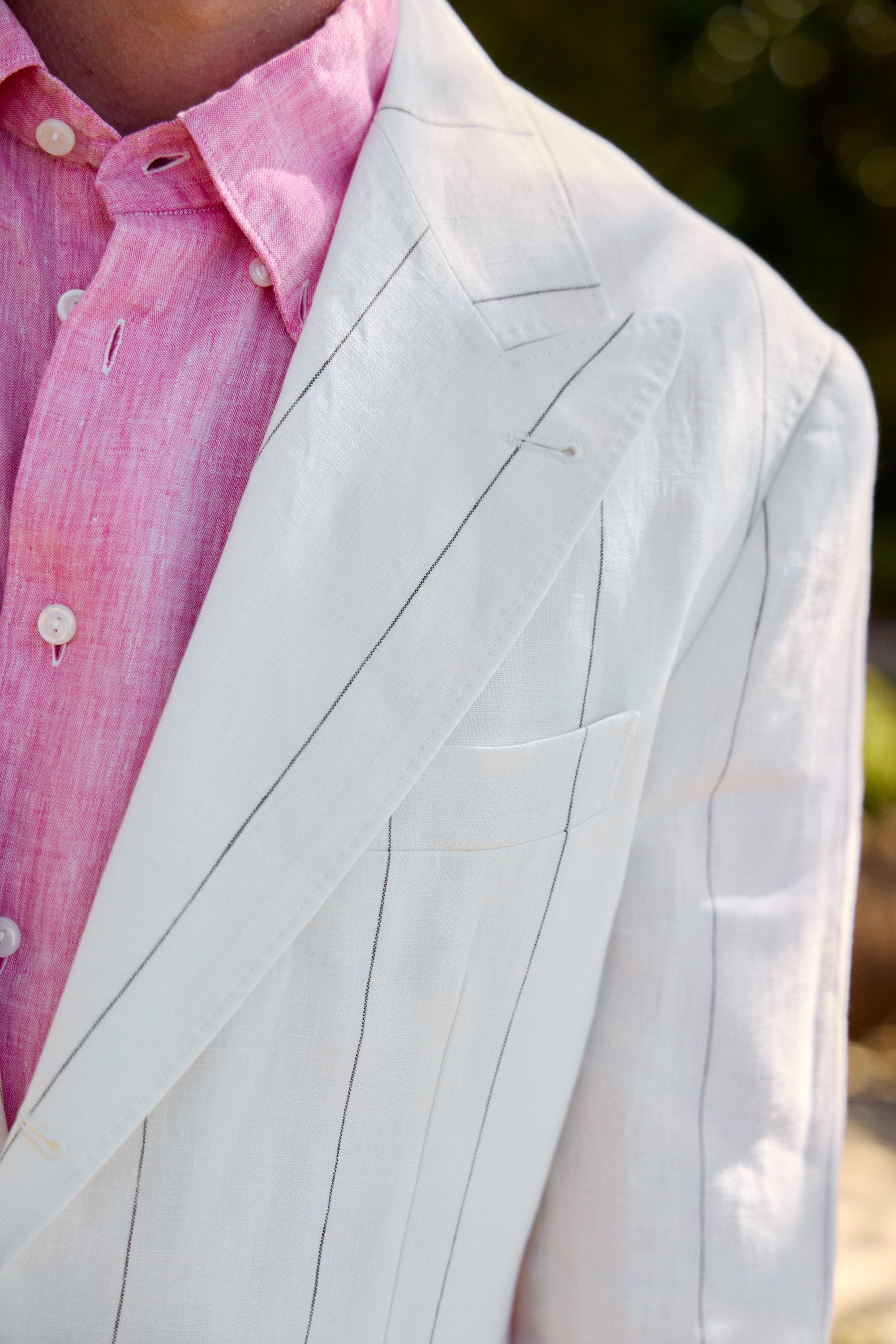 BRUNELLO CUCINELLI | Wide Pinstripe Suit | White