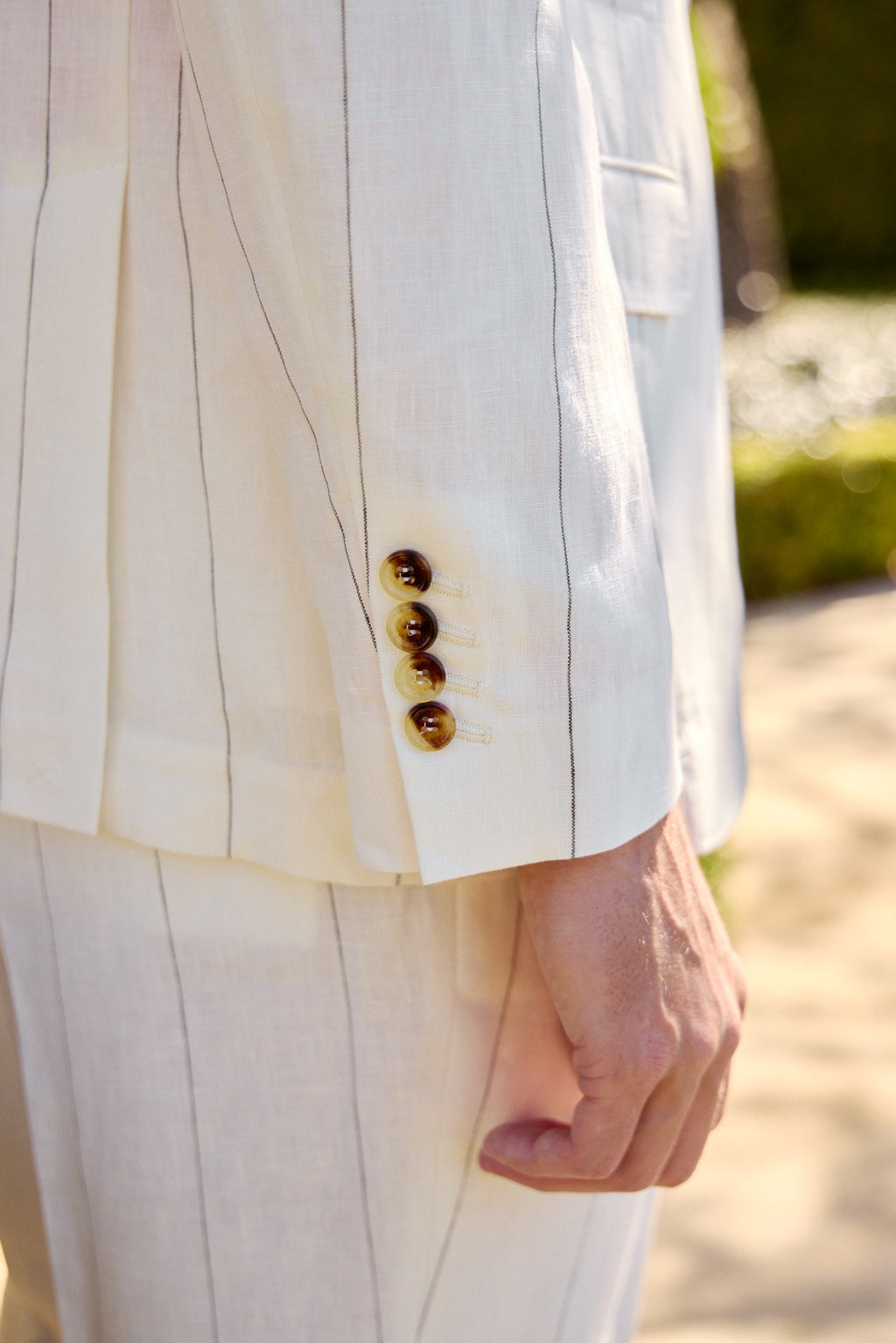 BRUNELLO CUCINELLI | Wide Pinstripe Suit | White