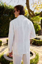 BRUNELLO CUCINELLI | Wide Pinstripe Suit | White