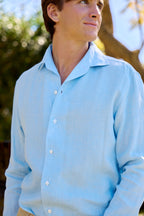 BRIONI | Casual Collar Linen Shirt | Sky