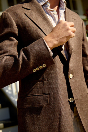 BRUNELLO CUCINELLI Dark Brown Thick Twill Jacket