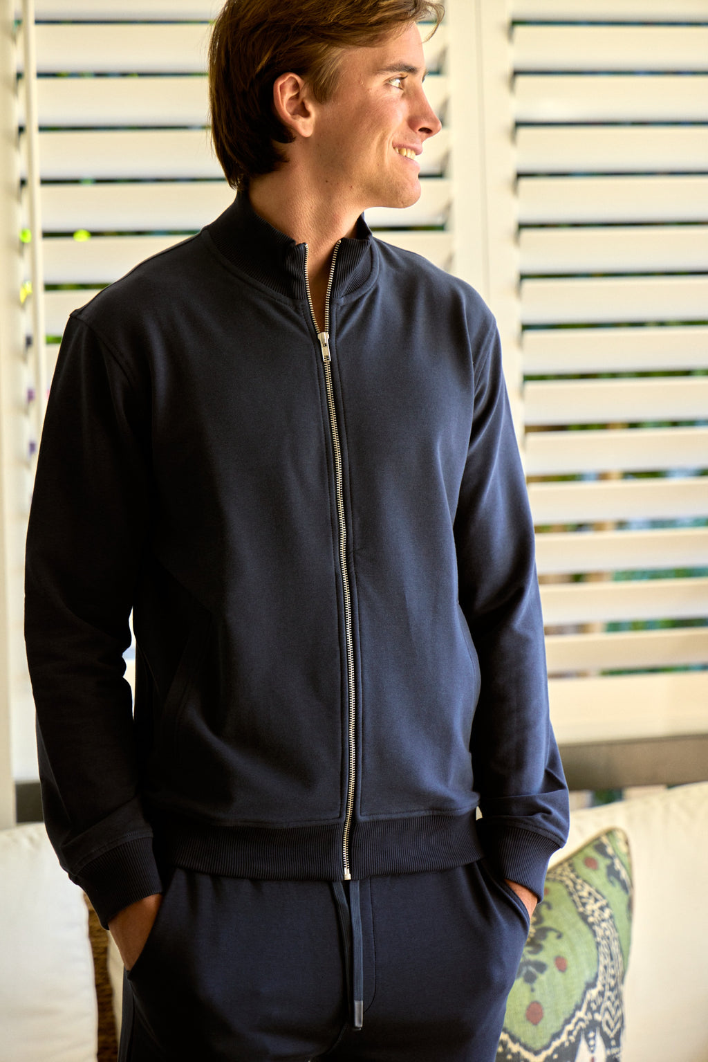 MEY STORY | Zipped Tracksuit Top | Navy