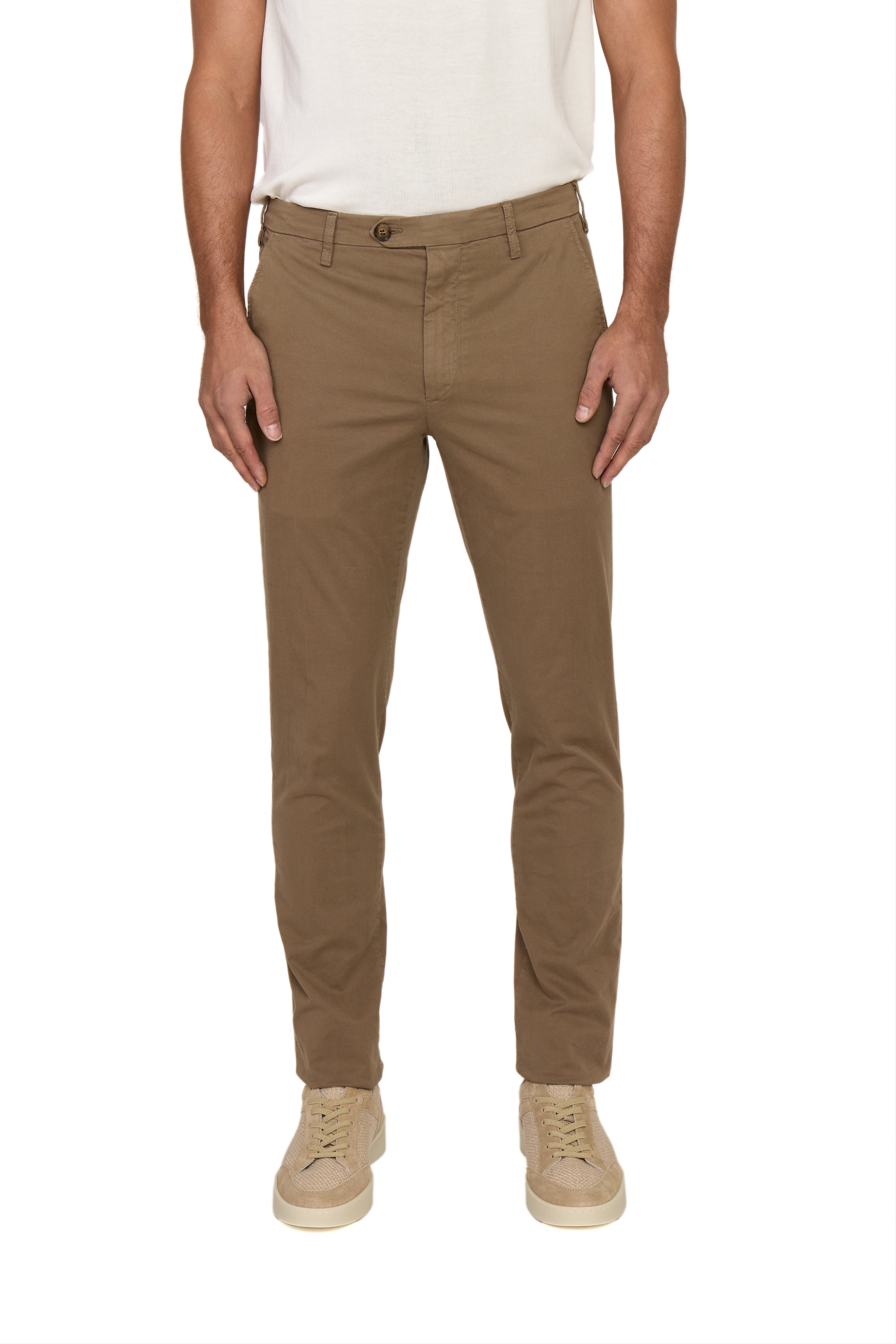 CANALI | Slim Leg Stretch Chino | Mid-Brown