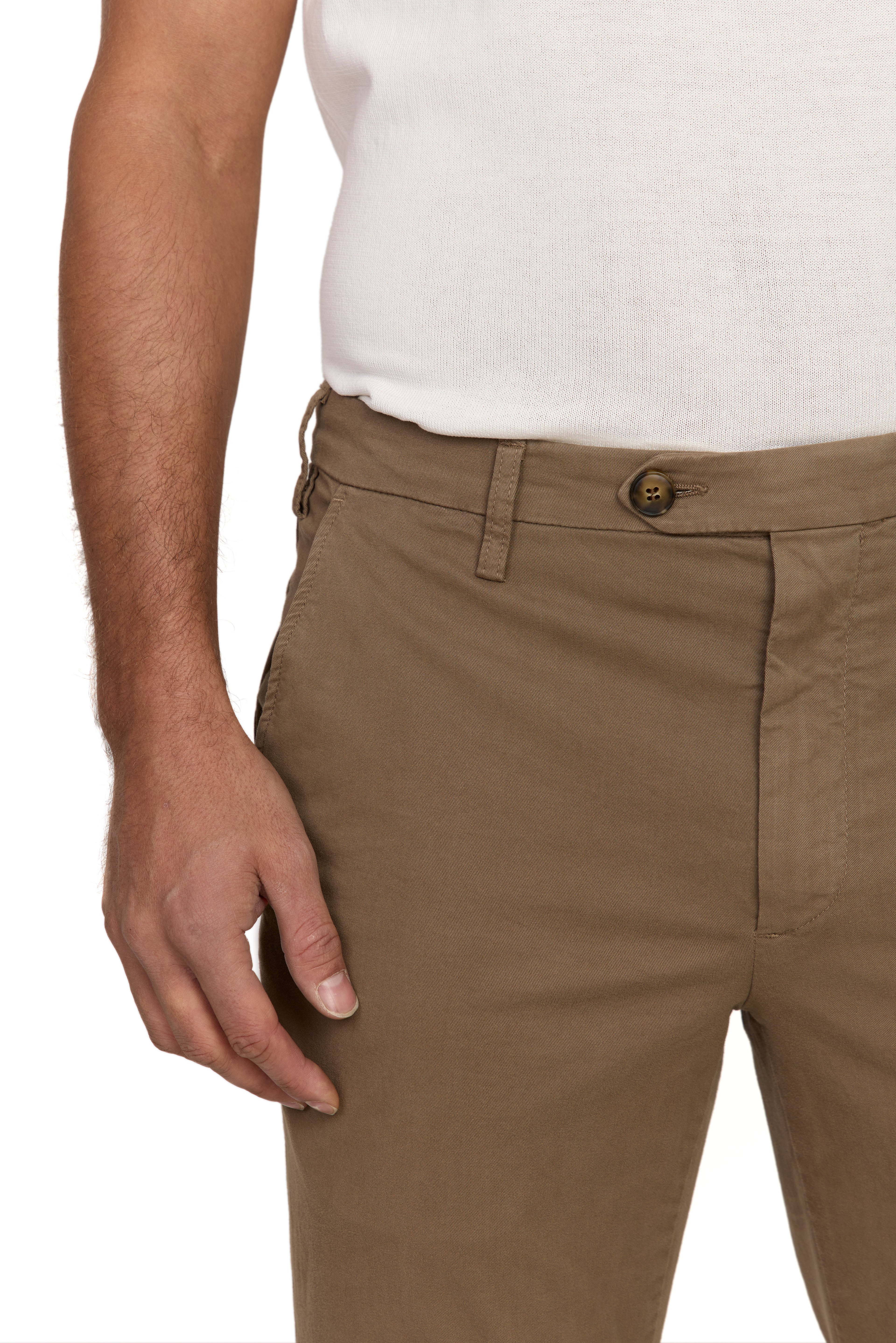 CANALI | Slim Leg Stretch Chino | Mid-Brown