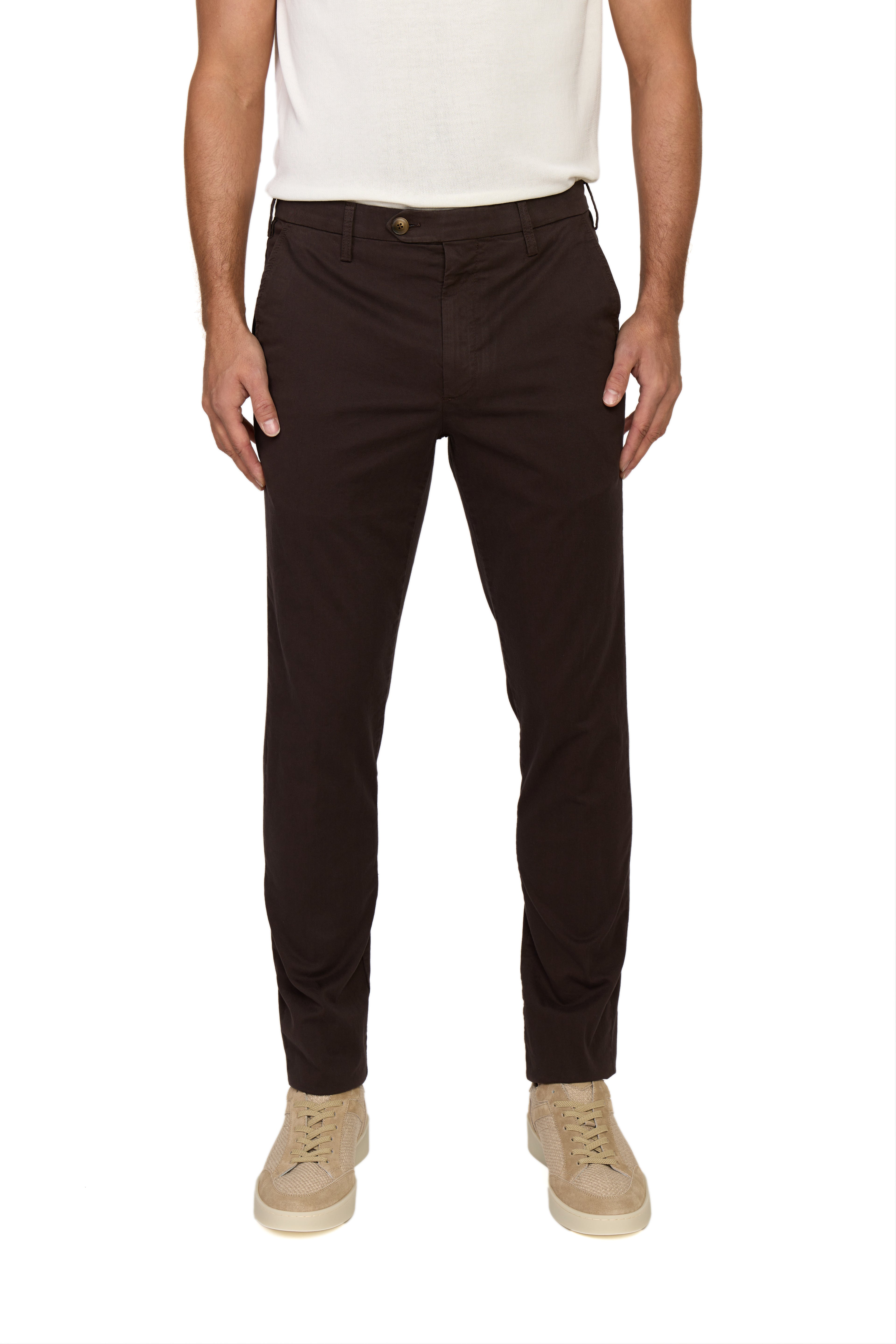 CANALI | Slim Leg Stretch Chino | Dark Brown
