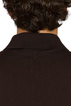CANALI | Zip Polo Patterned Front | Dark Brown