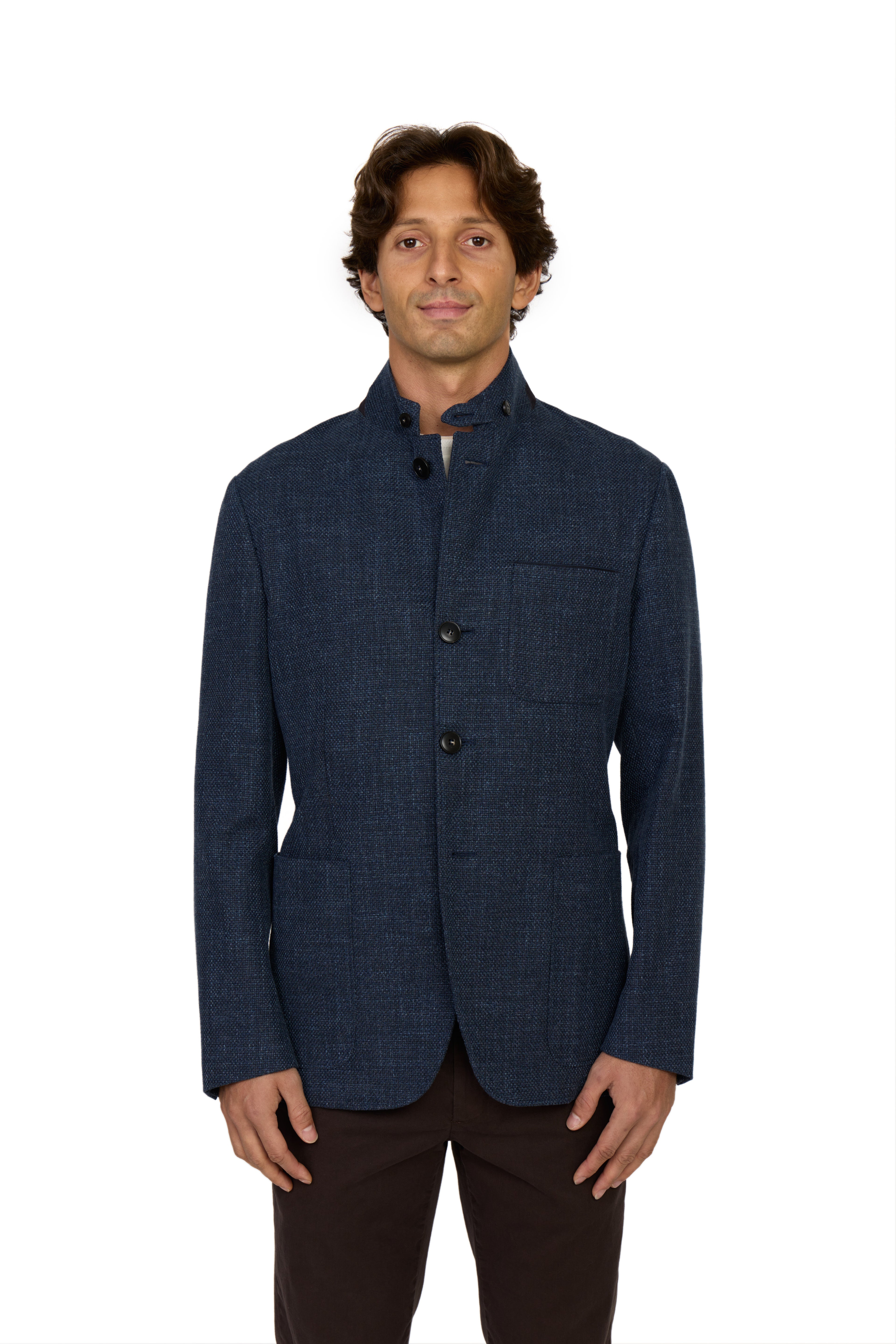 CANALI | Basketweave Jacket | Dark Blue