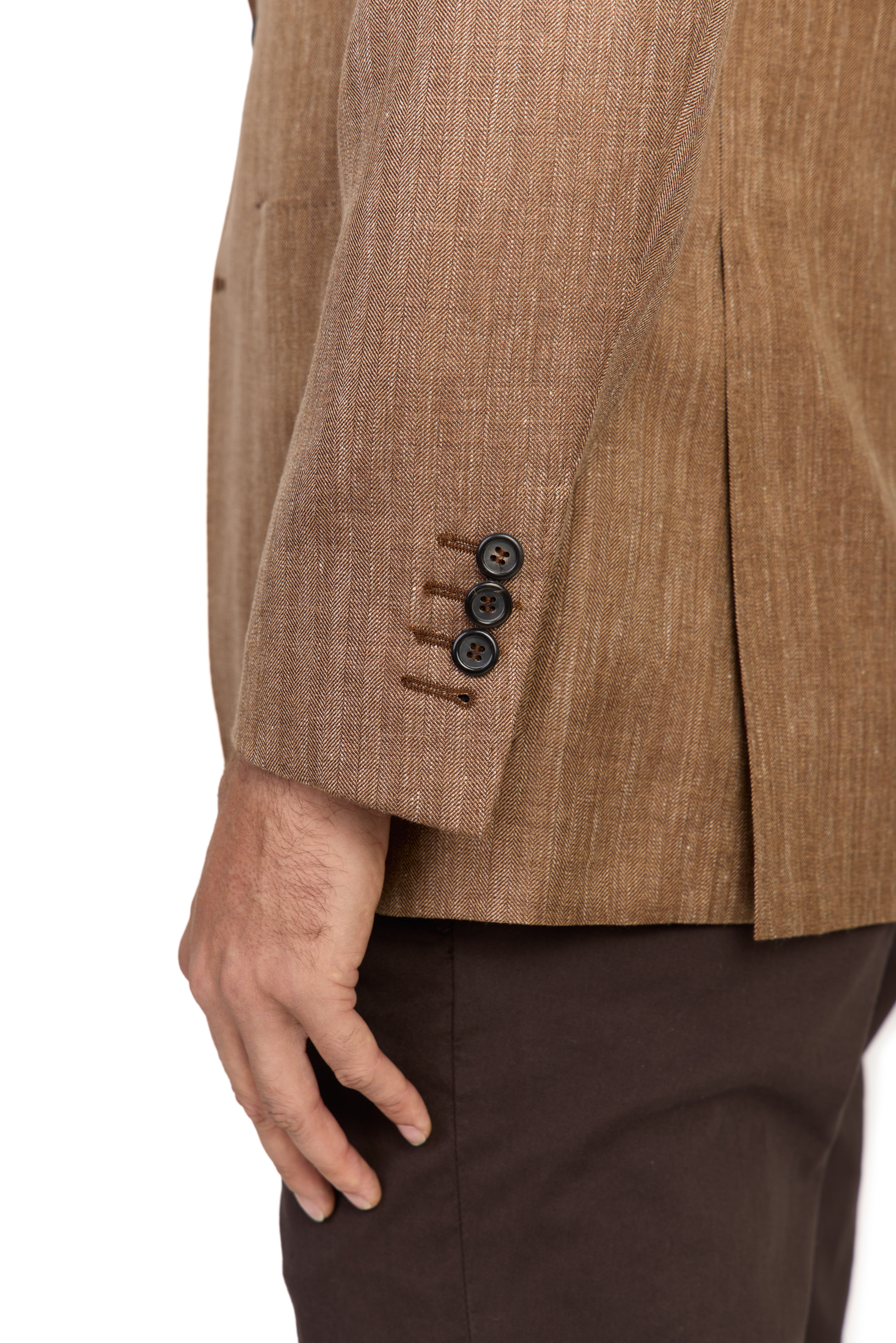 CANALI | Unstructured Herringbone Jacket | Bronze