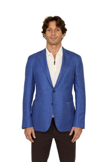 CANALI | Kei Silk-Cashmere-Linen Jacket  | New Blue