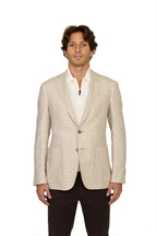 CANALI | Silk Check Jacket  | Beige & Cream