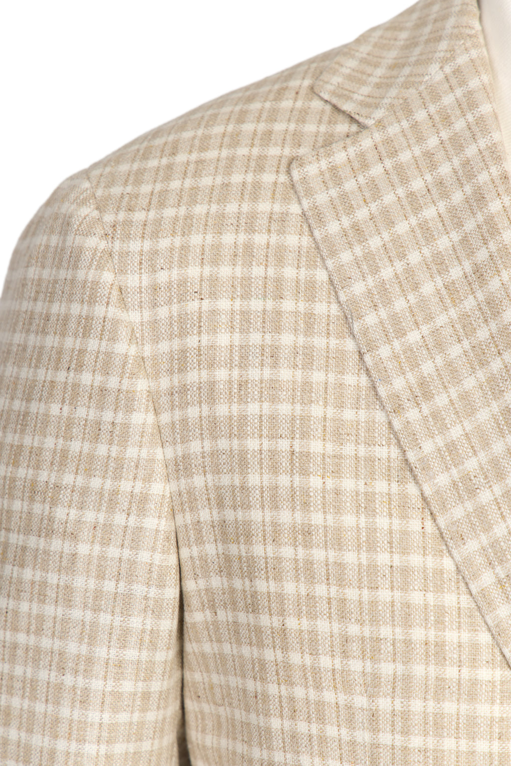 CANALI | Silk Check Jacket  | Beige & Cream