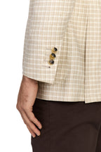 CANALI | Silk Check Jacket  | Beige & Cream