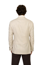CANALI | Silk Check Jacket  | Beige & Cream