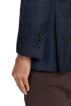 CANALI | Textured Check Jacket  | Navy