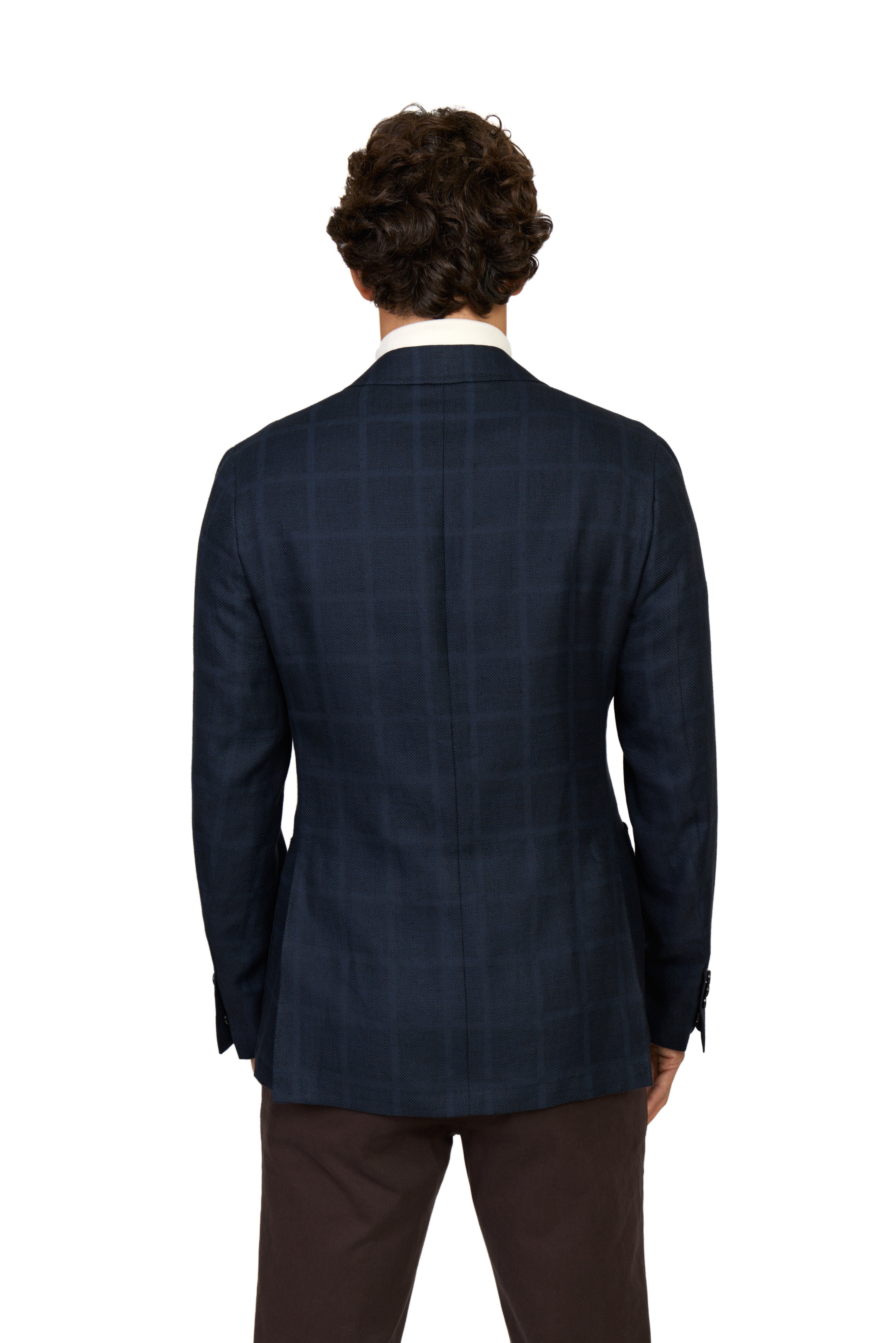 CANALI | Textured Check Jacket  | Navy