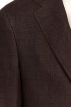 CANALI | Textured Check Jacket  | Dark Brown