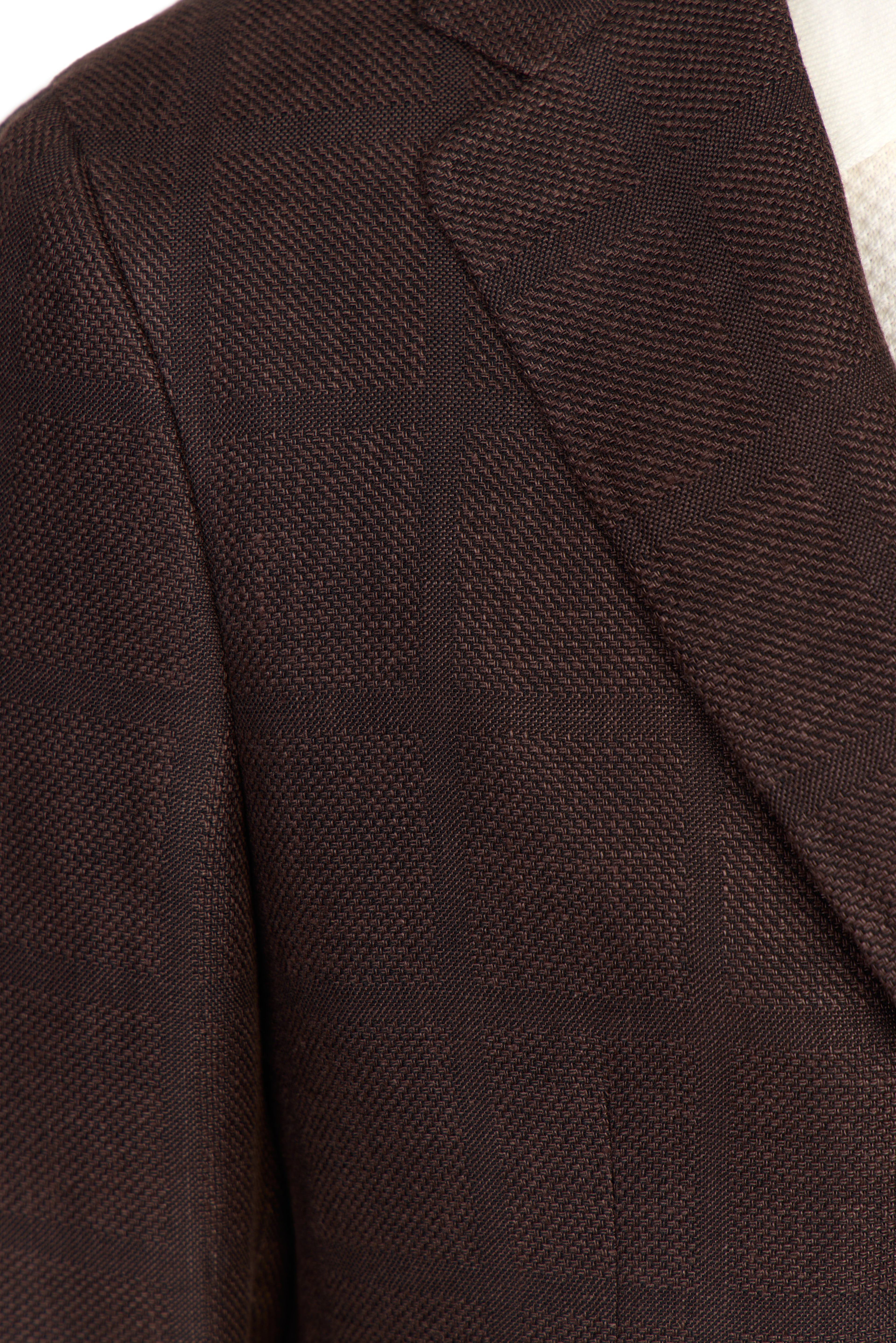 CANALI | Textured Check Jacket  | Dark Brown