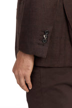 CANALI | Textured Check Jacket  | Dark Brown