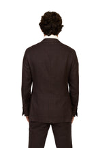 CANALI | Textured Check Jacket  | Dark Brown