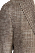 CANALI | Exclusive Silk & Cashmere Check Jacket  | Brown