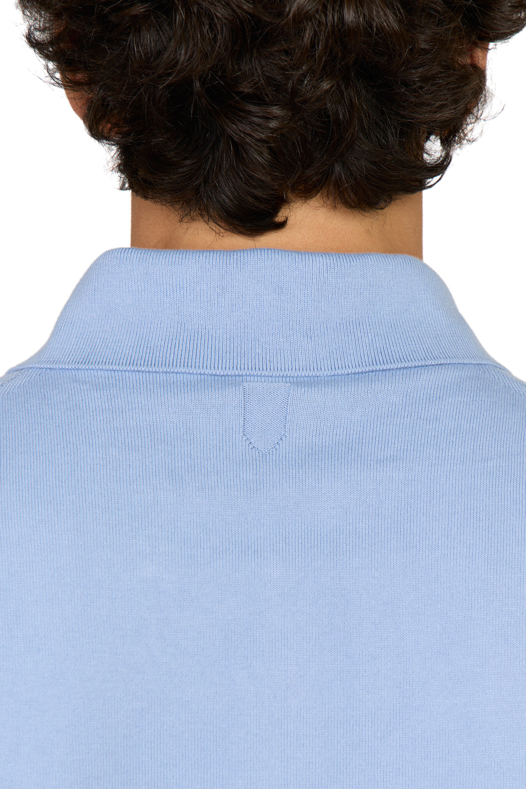 CANALI | Zip Polo Patterned Front | Cornflower