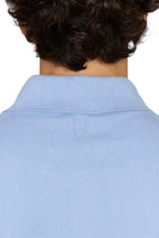 CANALI | Zip Polo Patterned Front | Cornflower