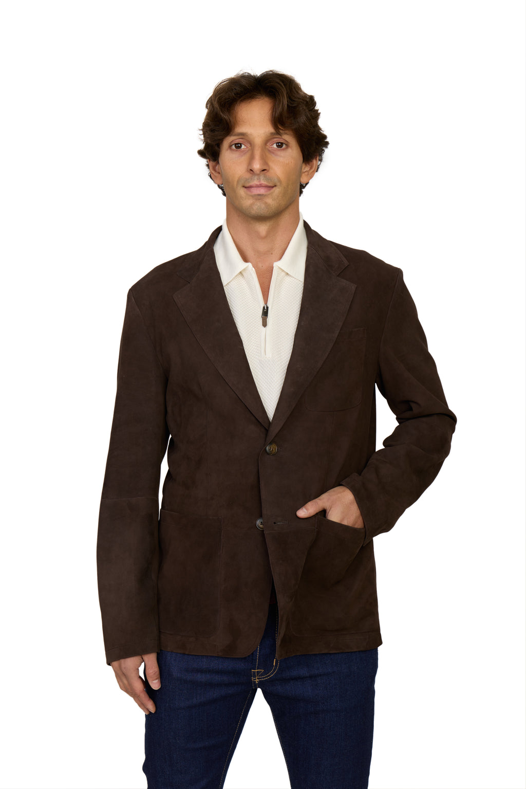 CANALI | Suede Blazer | Dark Brown