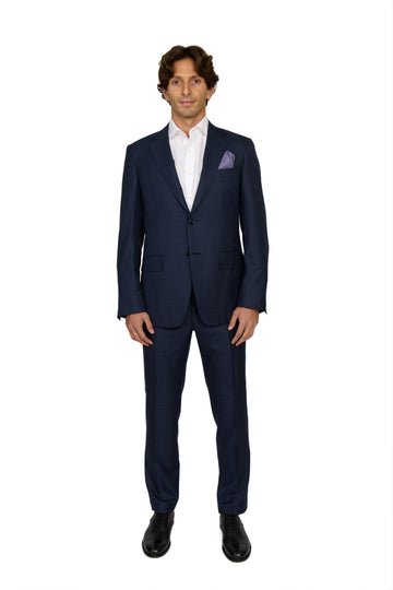 CANALI | Exclusive Super 150 Check Suit | Dark Blue