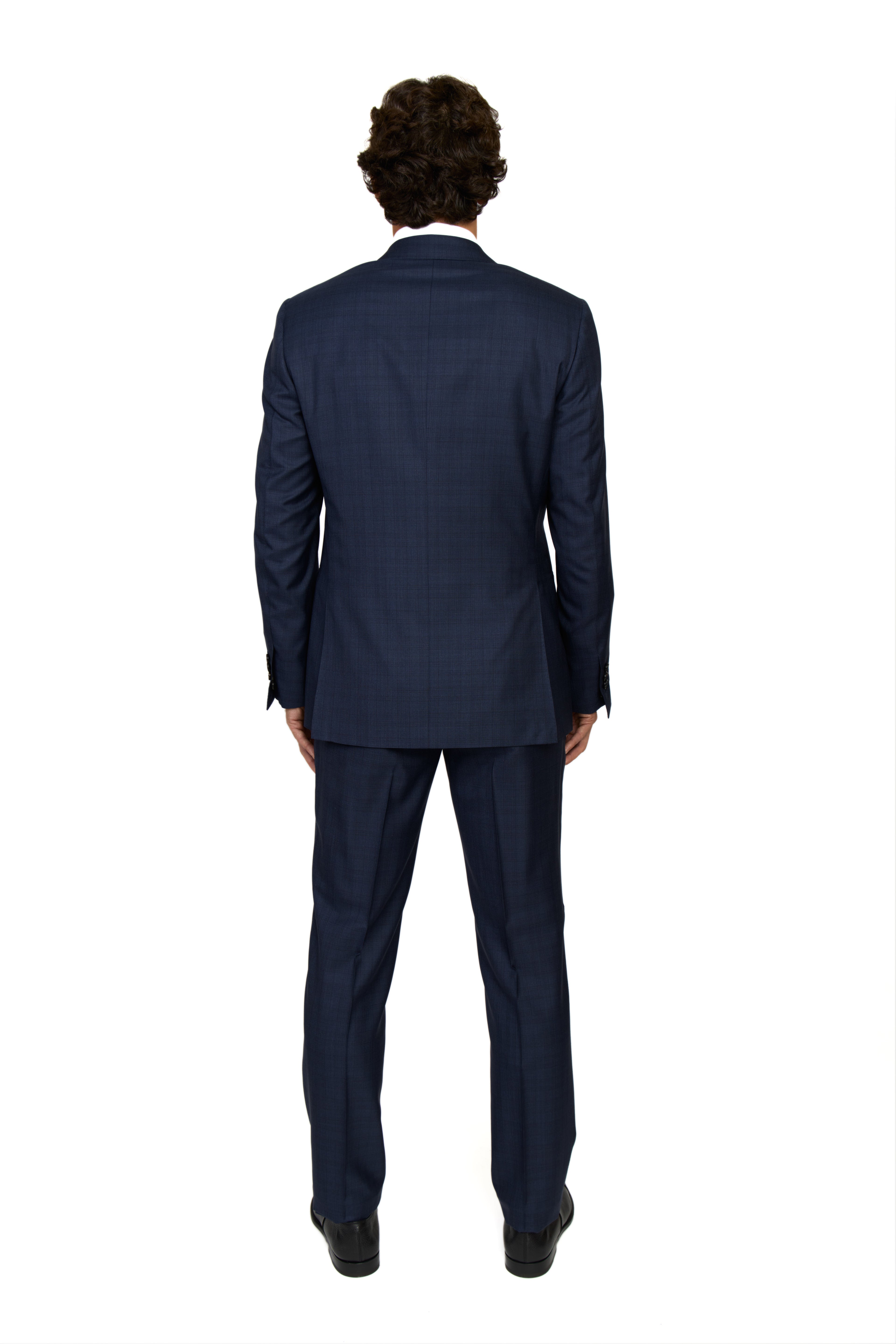 CANALI | Exclusive Super 150 Check Suit | Dark Blue