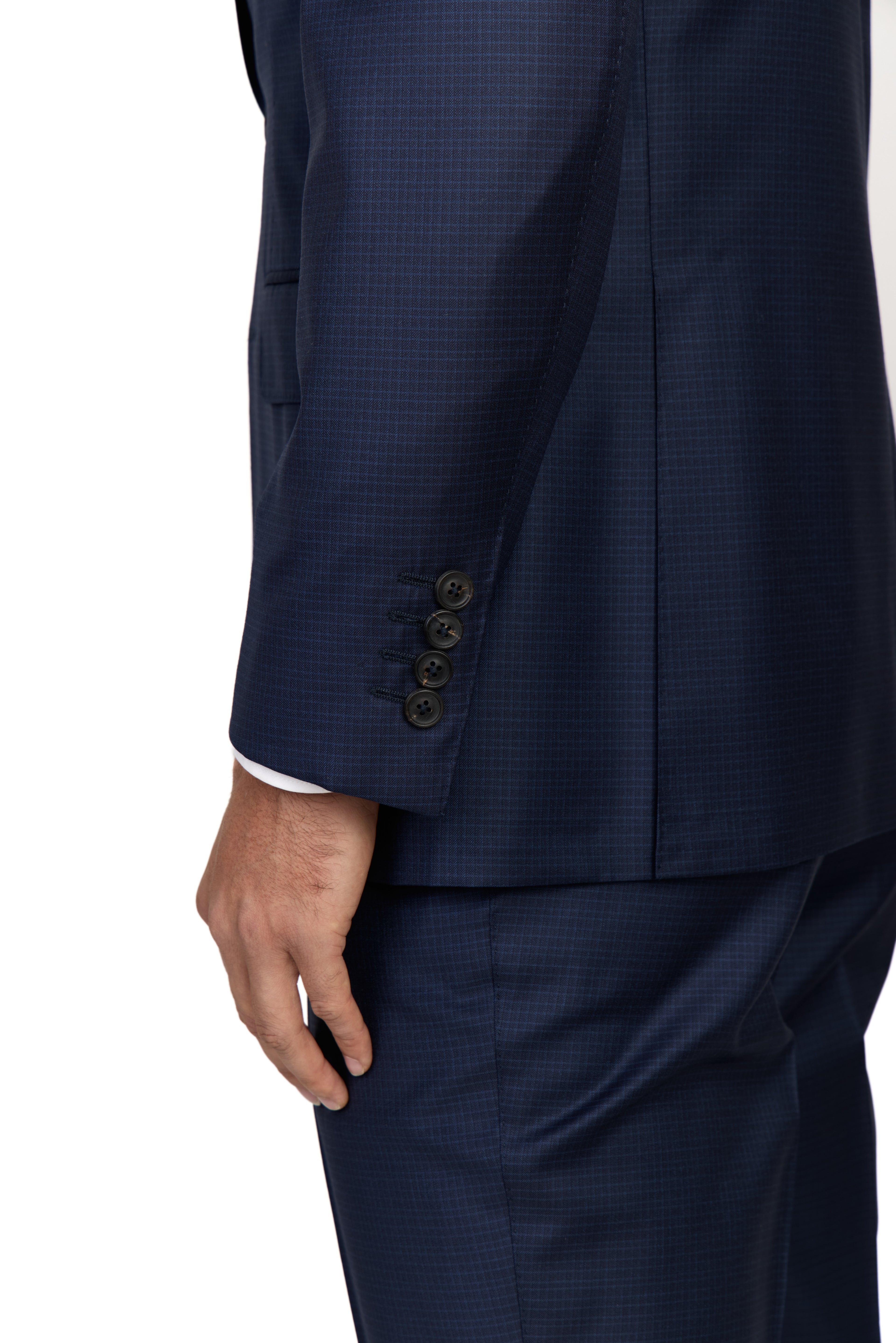 CANALI | Exclusive Super 170 Check Suit | Dark Navy