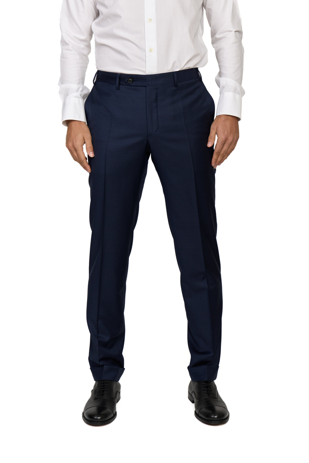 CANALI | Exclusive Super 170 Check Suit | Dark Navy