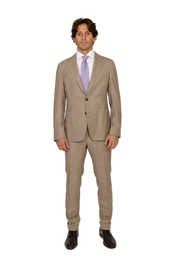 CANALI | Kei Wool-Silk-Linen Unlined Suit  | Taupe