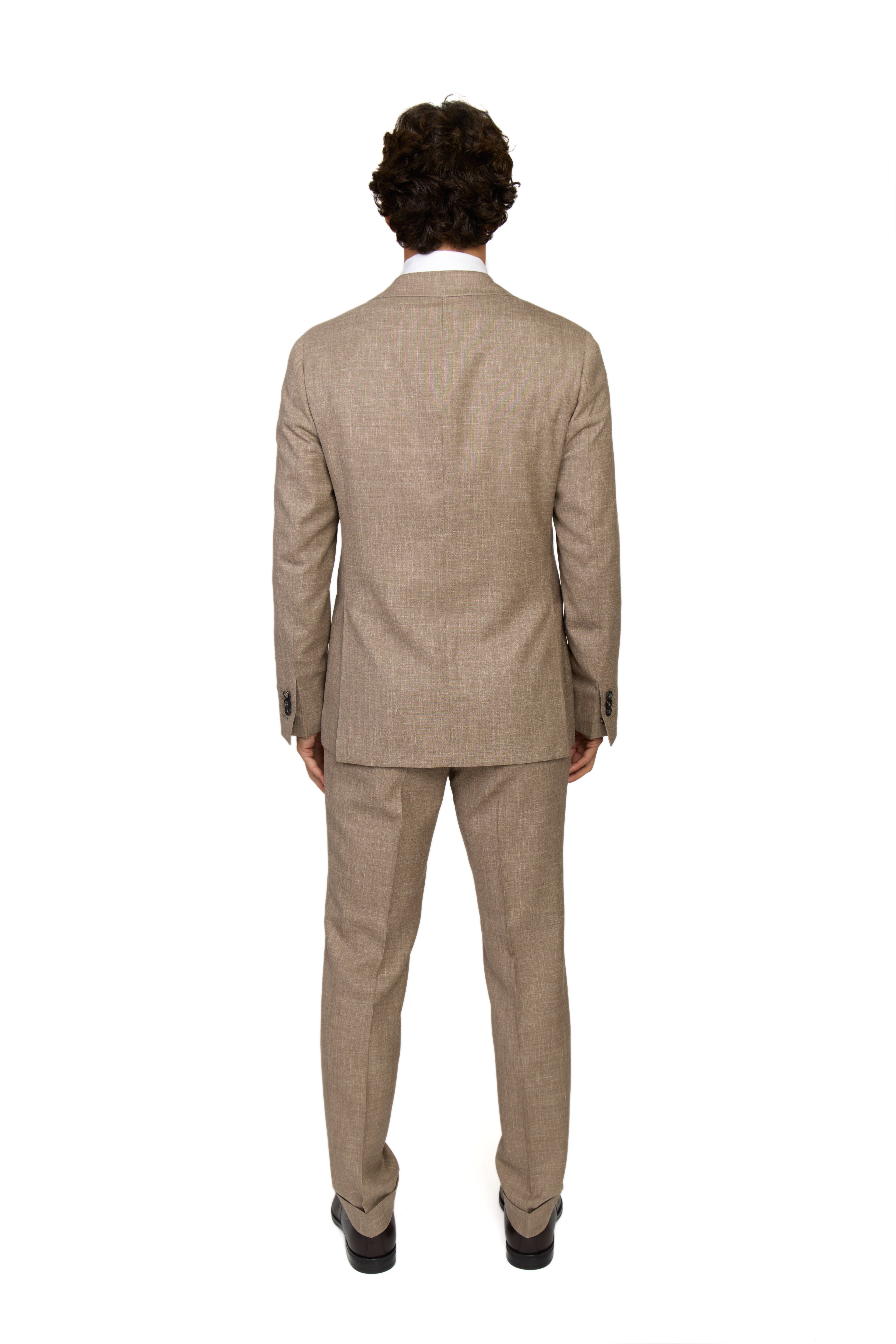 CANALI | Kei Wool-Silk-Linen Unlined Suit  | Taupe