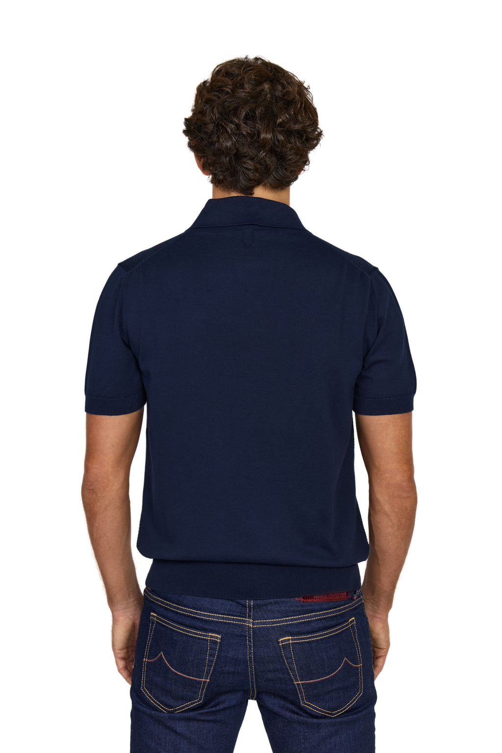 CANALI | Zip Polo Patterned Front | Navy