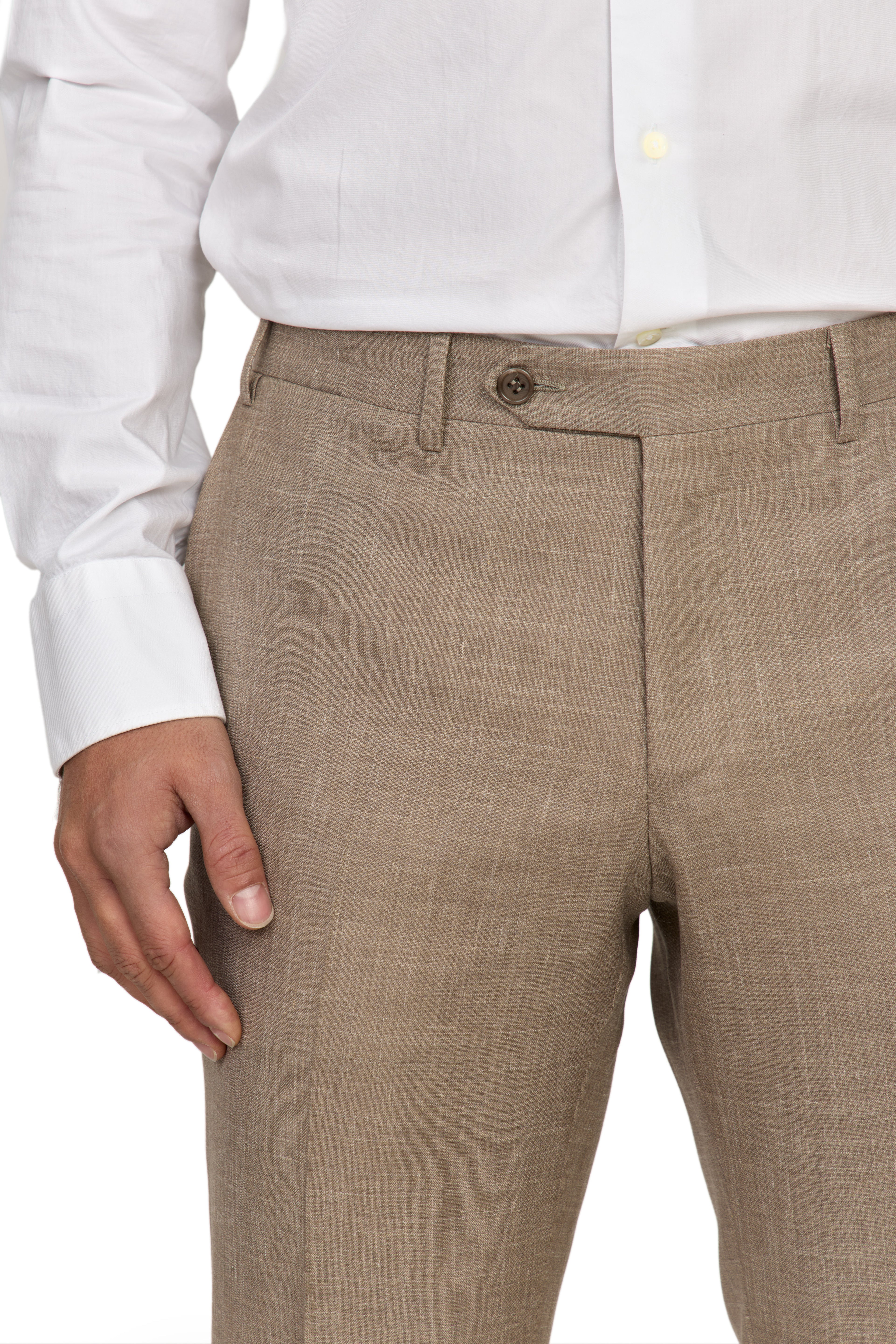 CANALI | Kei Wool-Silk-Linen Unlined Suit  | Taupe