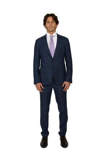 CANALI | Kei Wool-Silk-Linen Unlined Suit  | Dark Blue