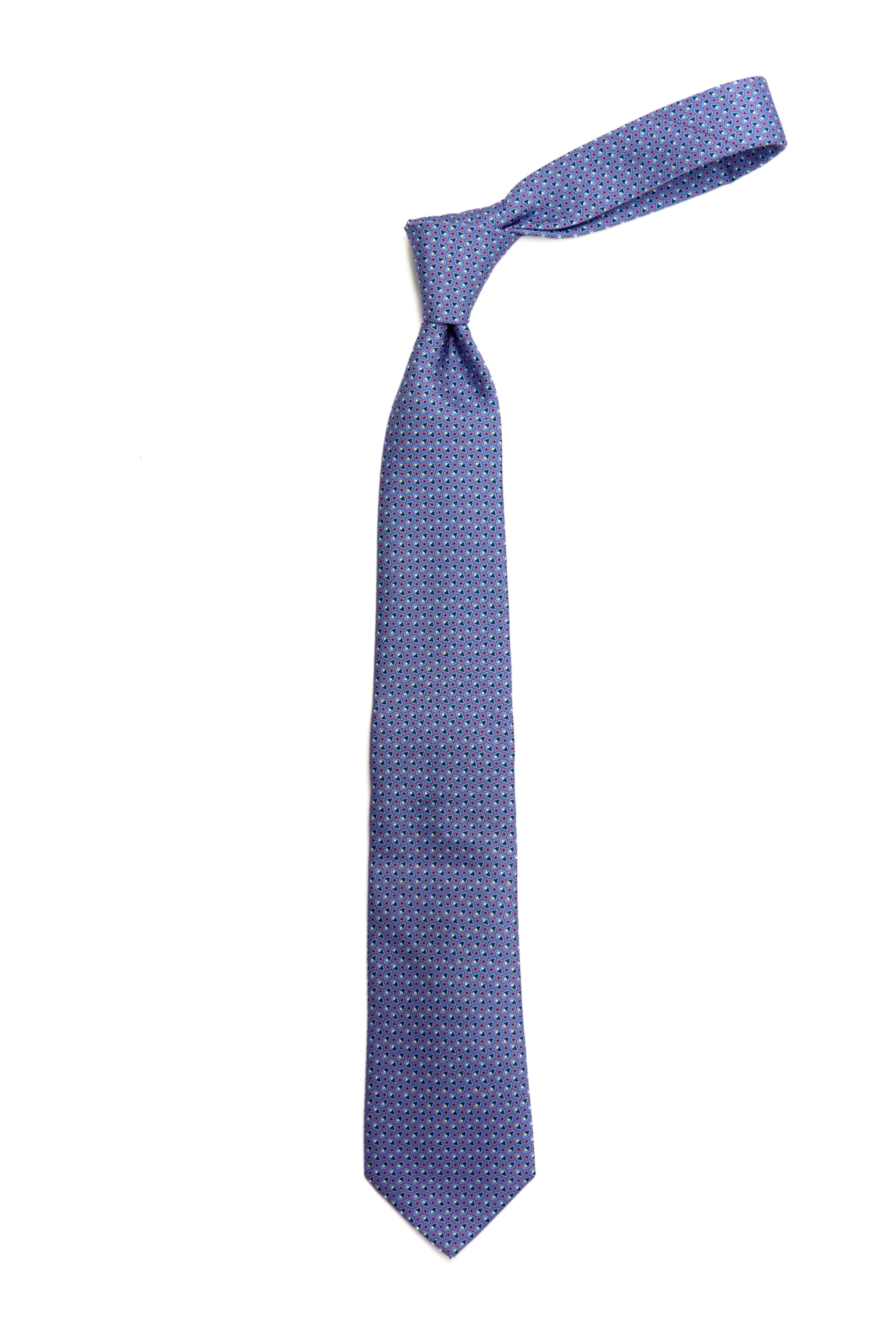 CANALI | Triangle Patterned Tie | Purple & Blue