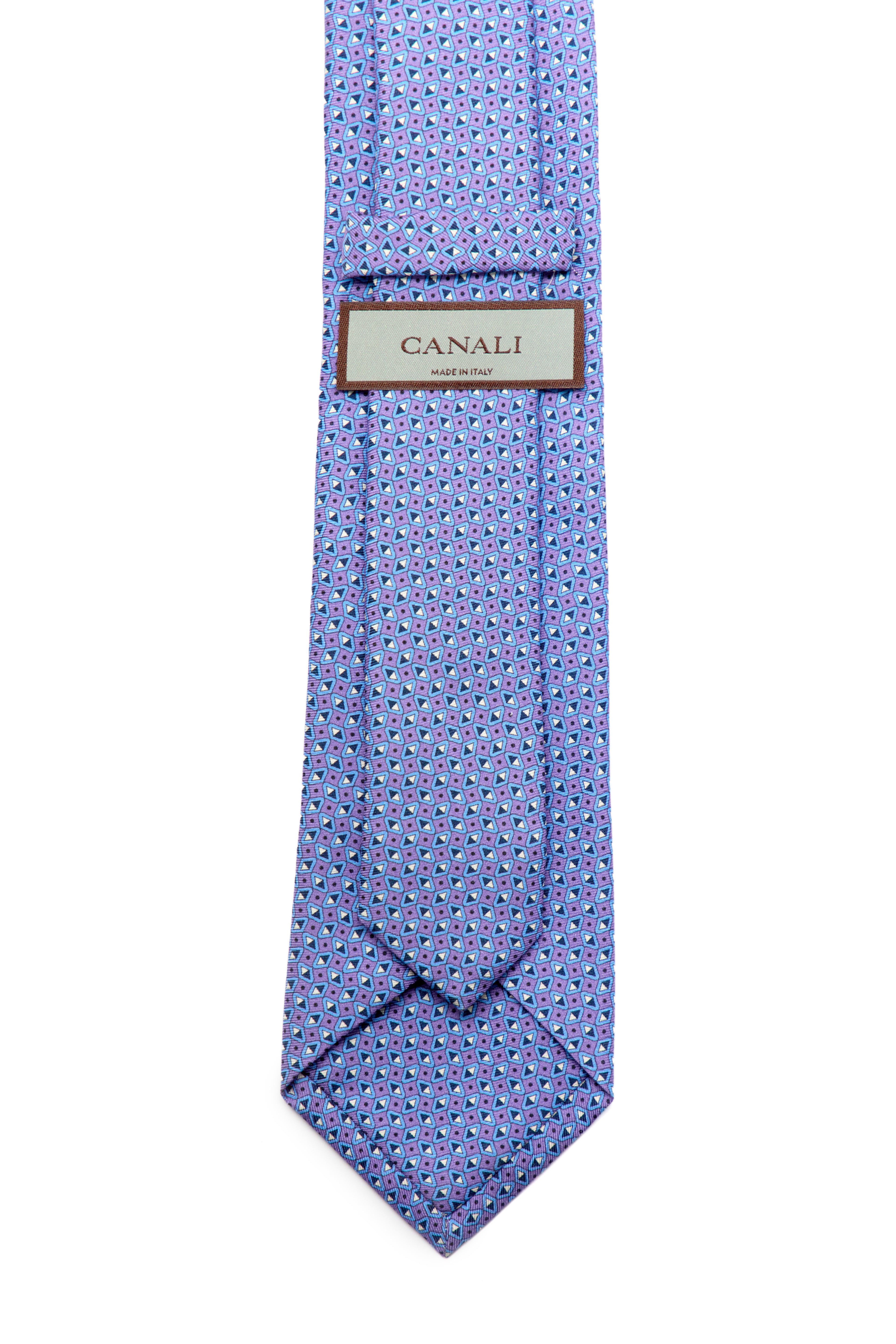CANALI | Triangle Patterned Tie | Purple & Blue