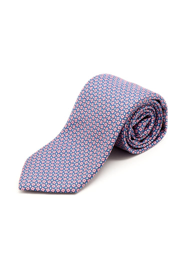 CANALI | Triangle Patterned Tie | Pink & Blue