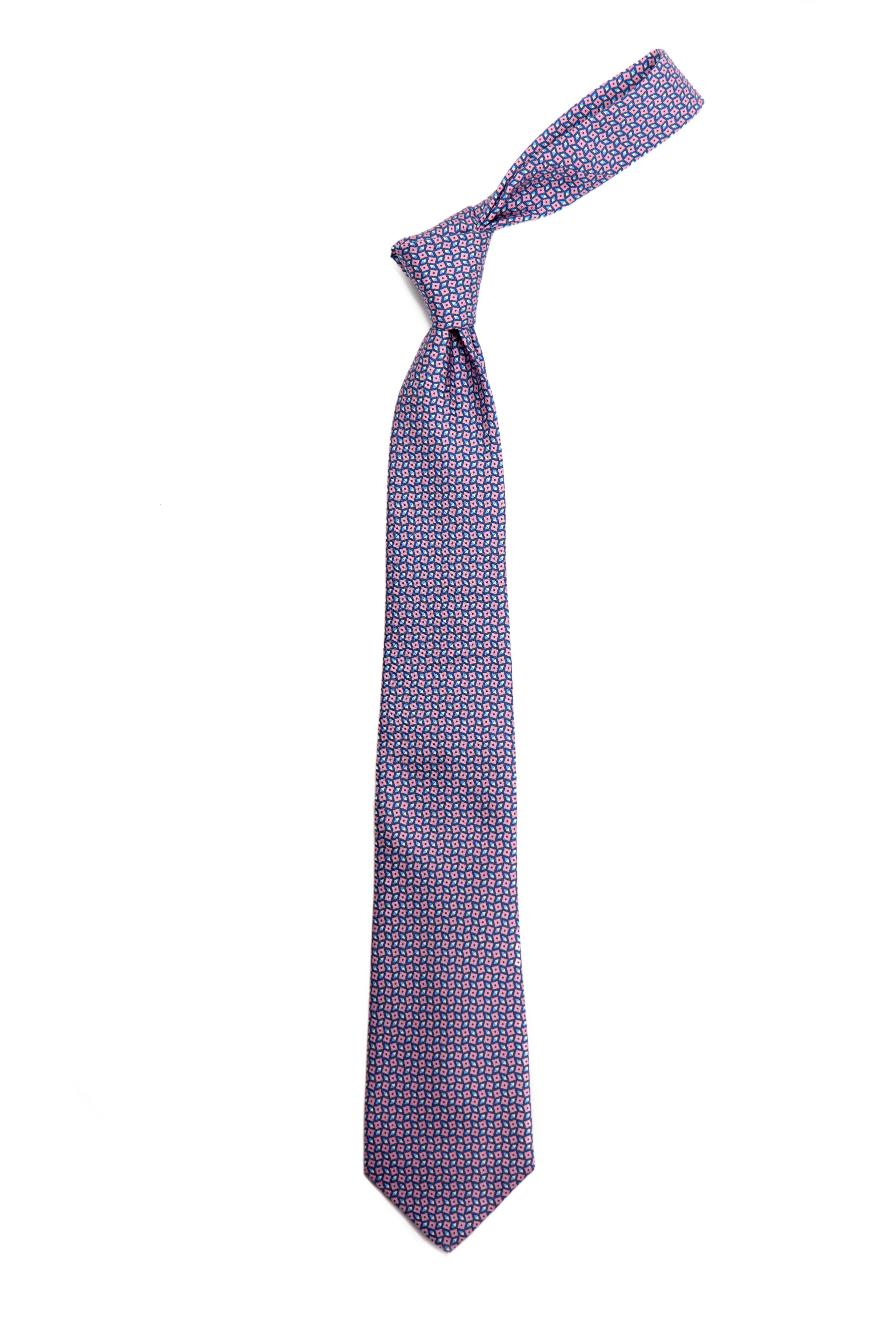 CANALI | Triangle Patterned Tie | Pink & Blue