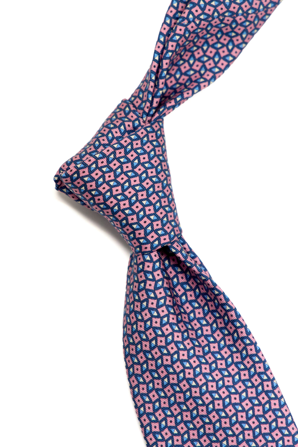 CANALI | Triangle Patterned Tie | Pink & Blue