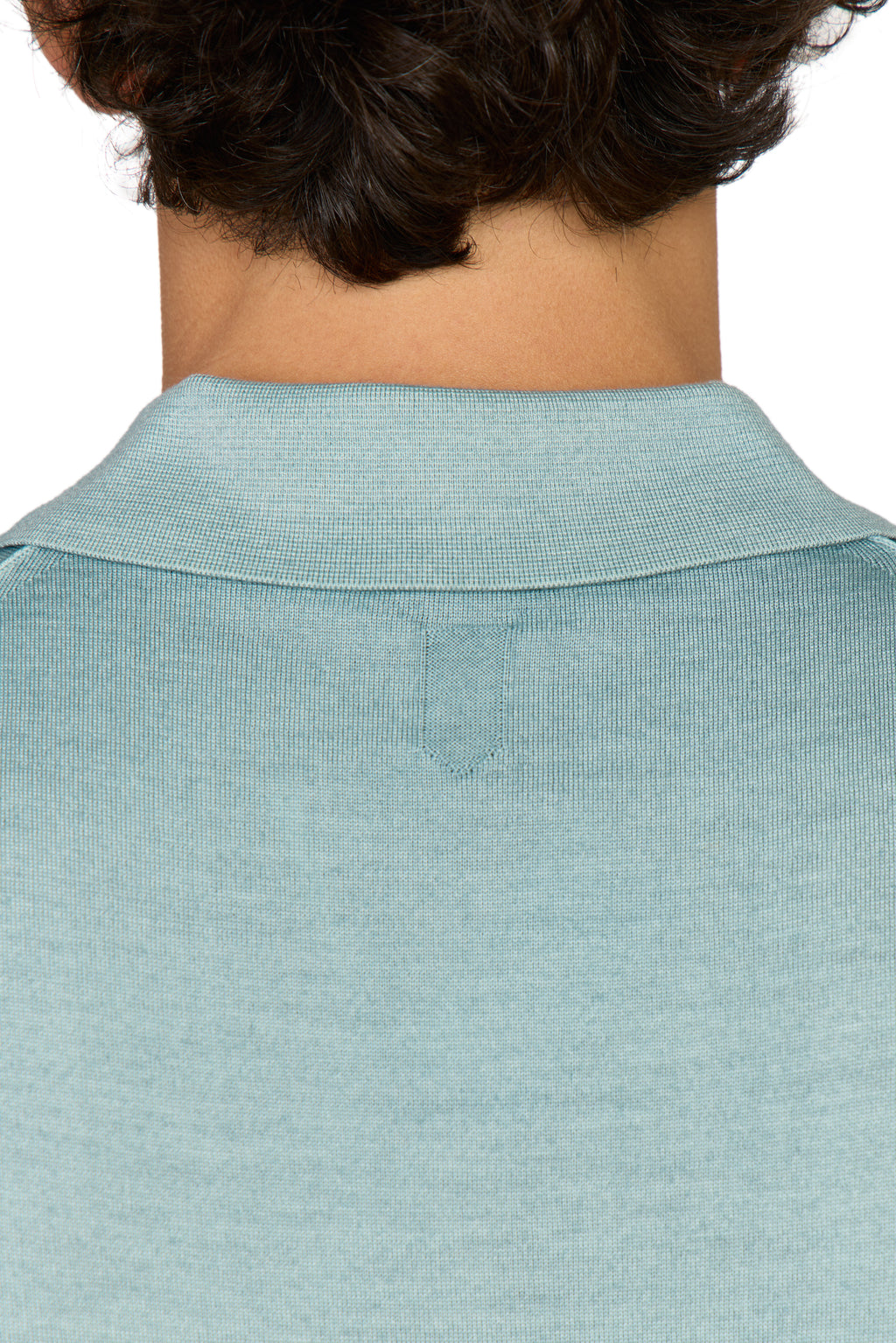 CANALI | Wool-Silk Knitted Polo | Sea Foam