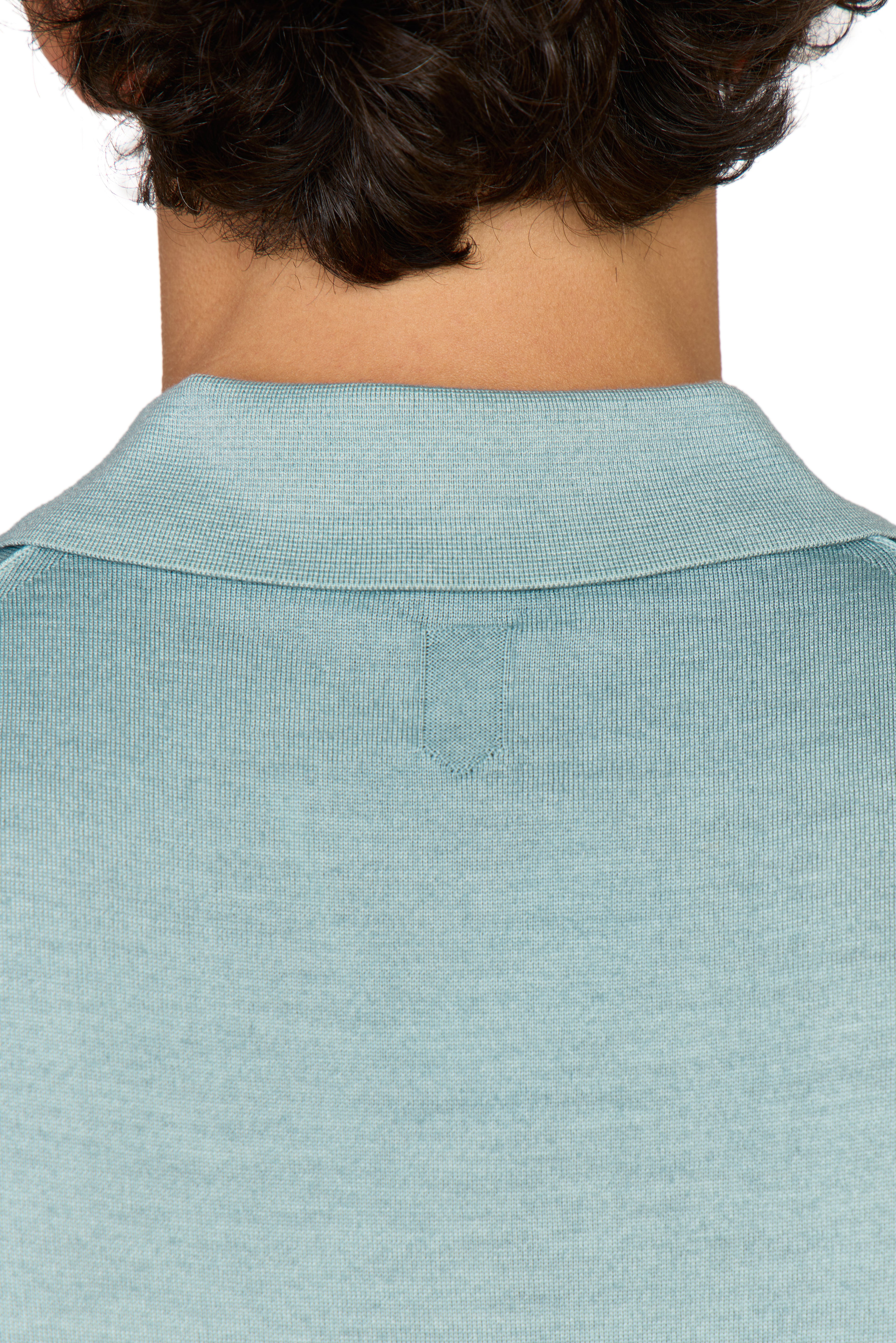 CANALI | Wool-Silk Knitted Polo | Sea Foam