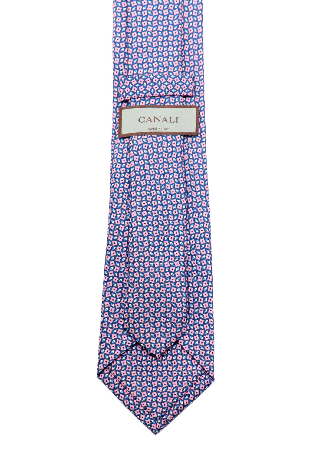 CANALI | Triangle Patterned Tie | Pink & Blue