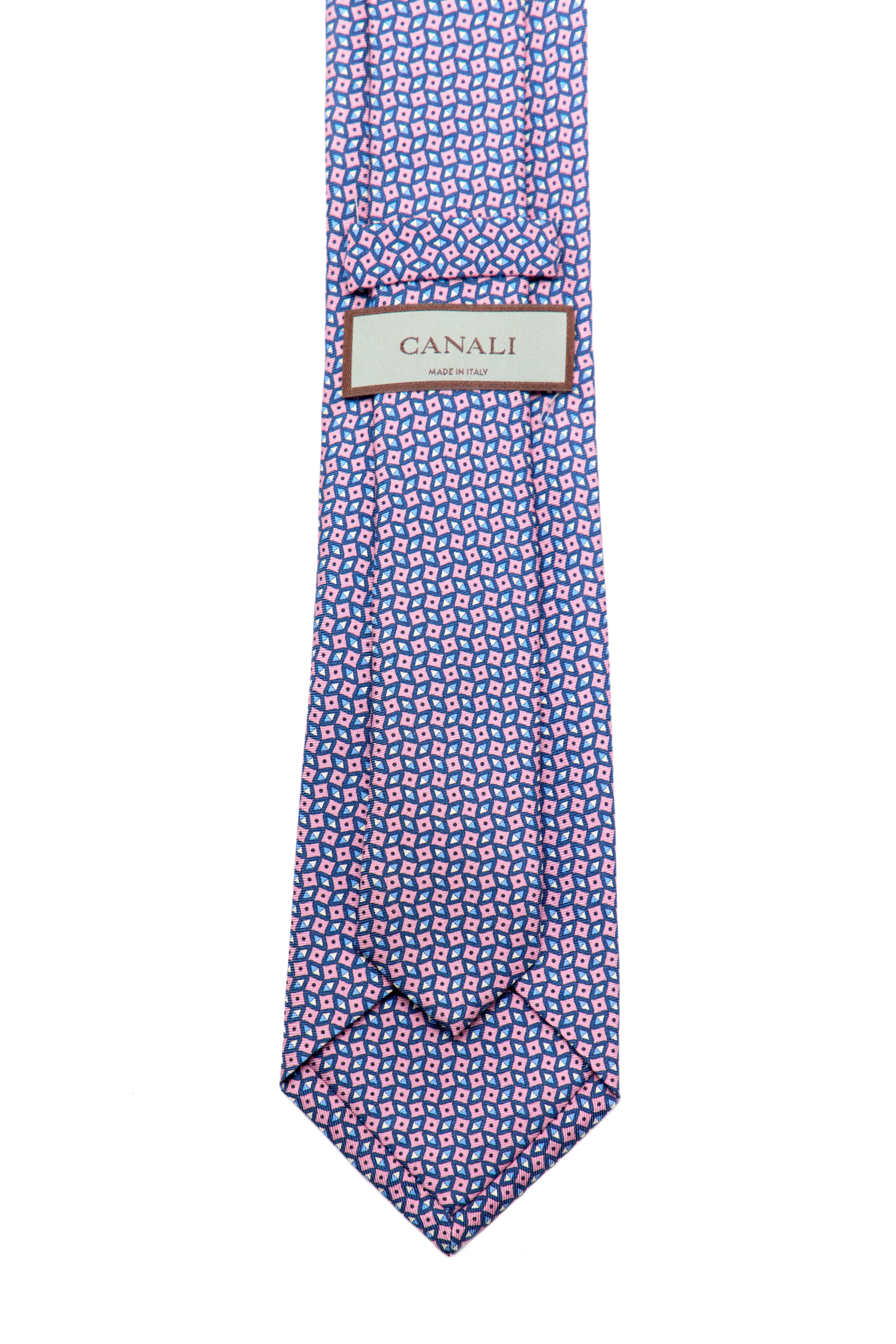 CANALI | Triangle Patterned Tie | Pink & Blue