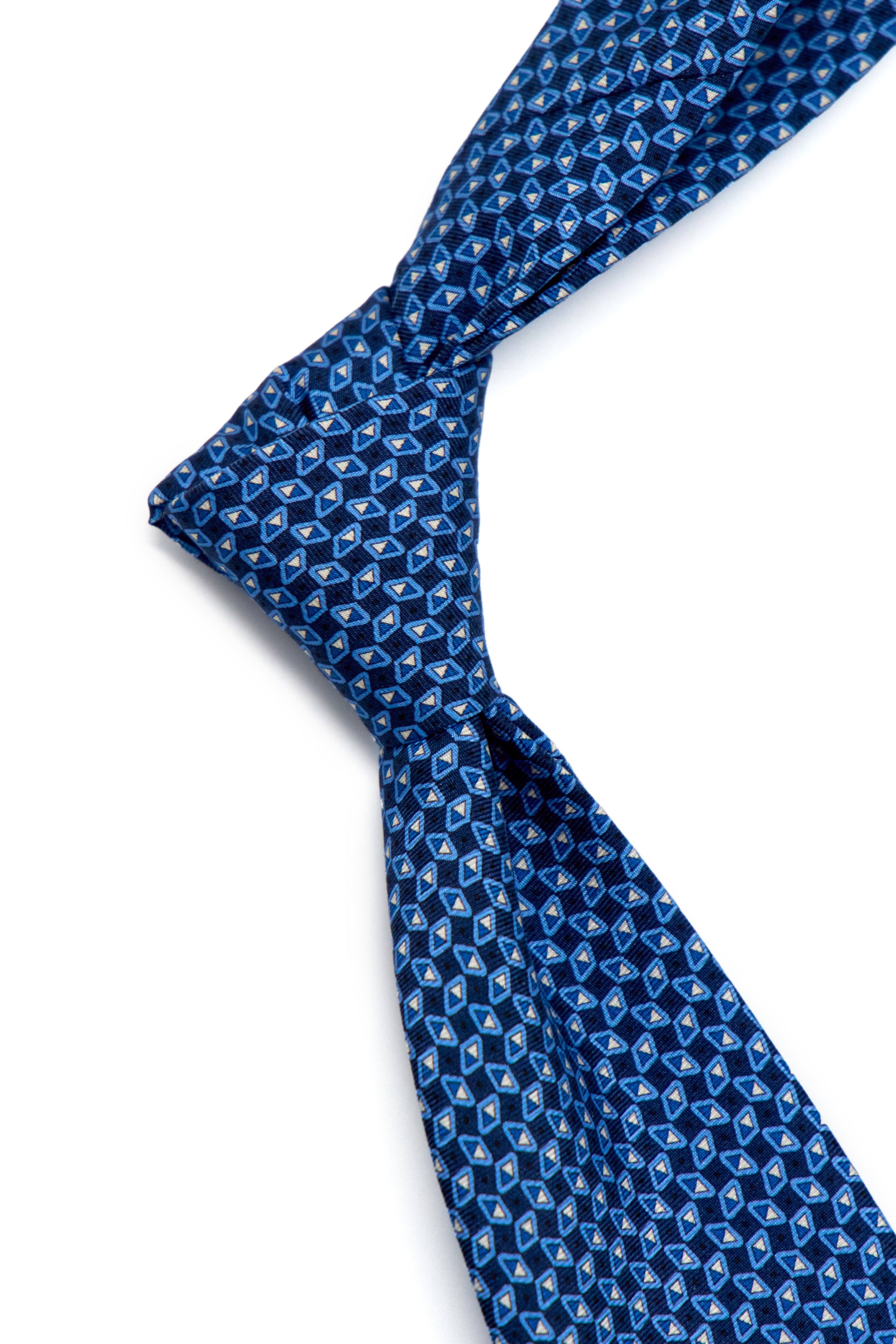 CANALI | Triangle Patterned Tie | Navy & Blue