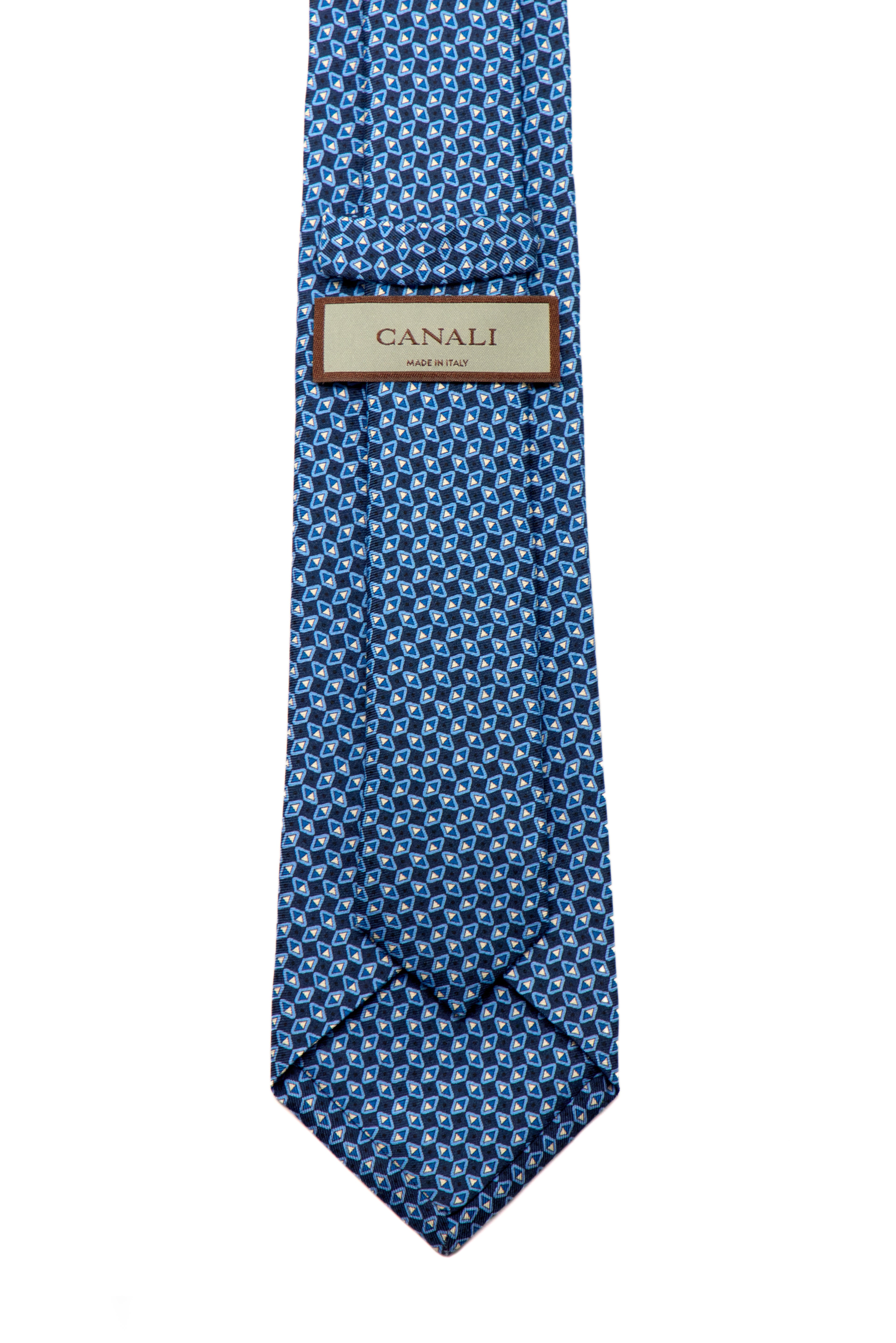 CANALI | Triangle Patterned Tie | Navy & Blue