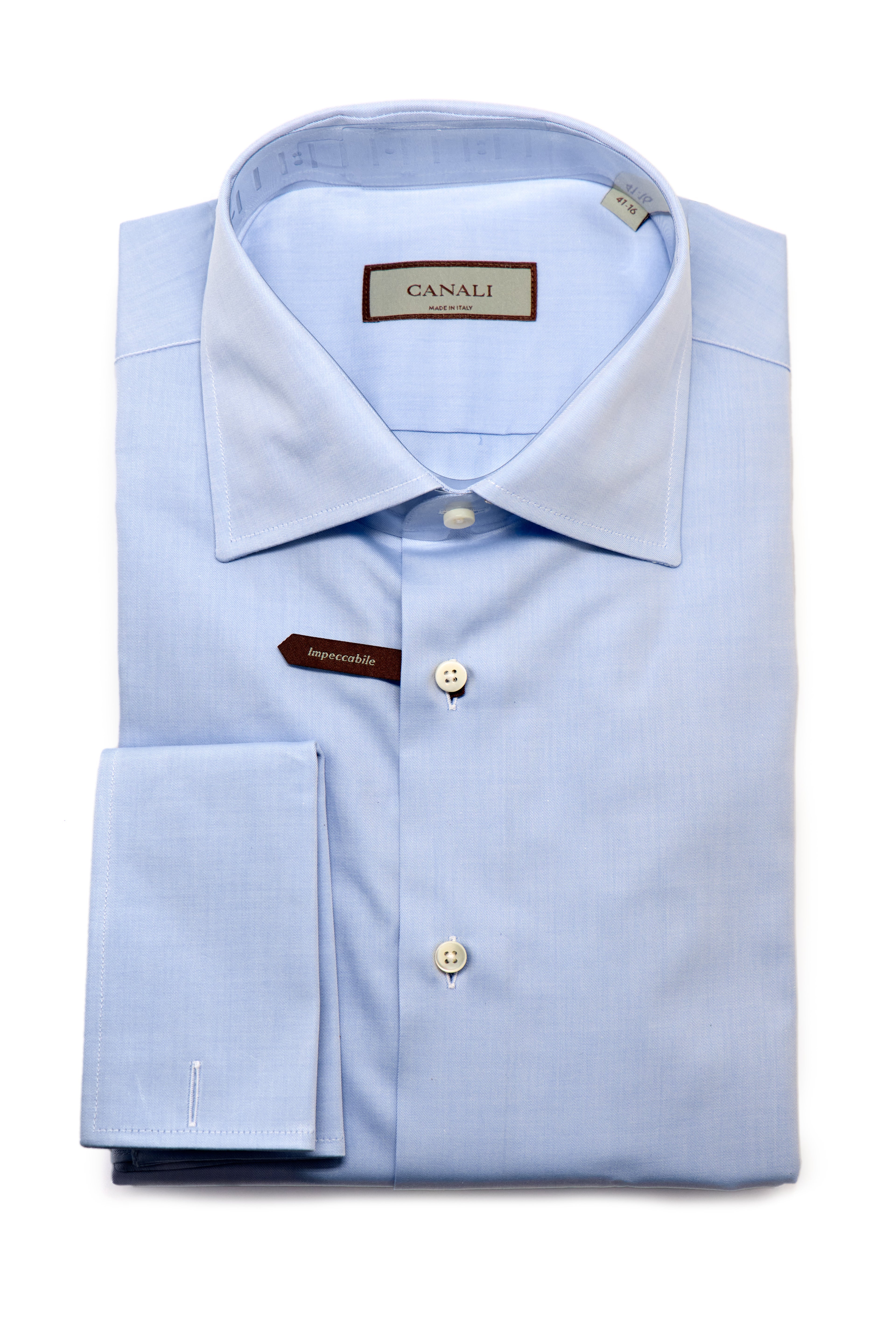 CANALI | French Cuff Fine Twill Shirt | Blue