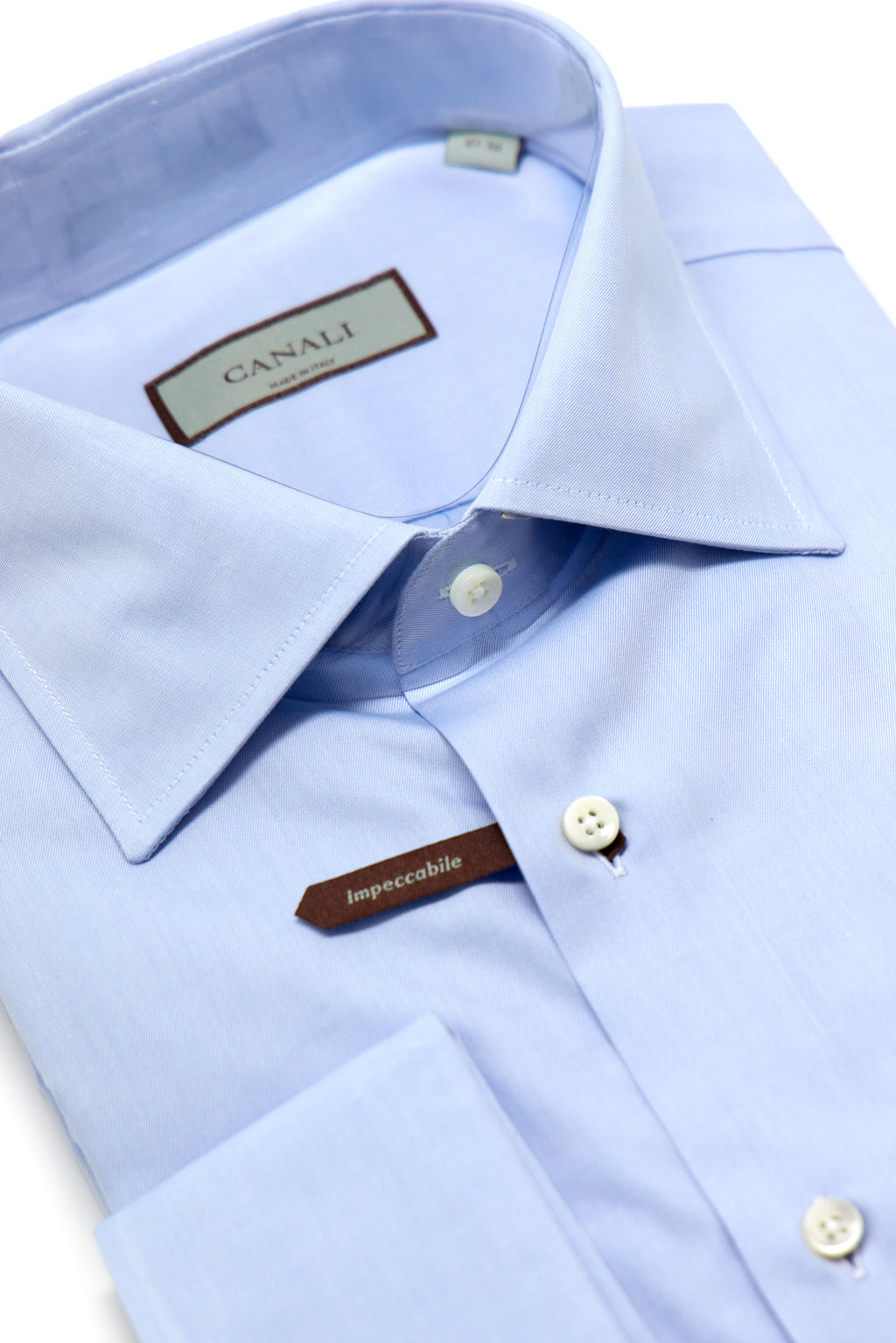 CANALI | French Cuff Fine Twill Shirt | Blue