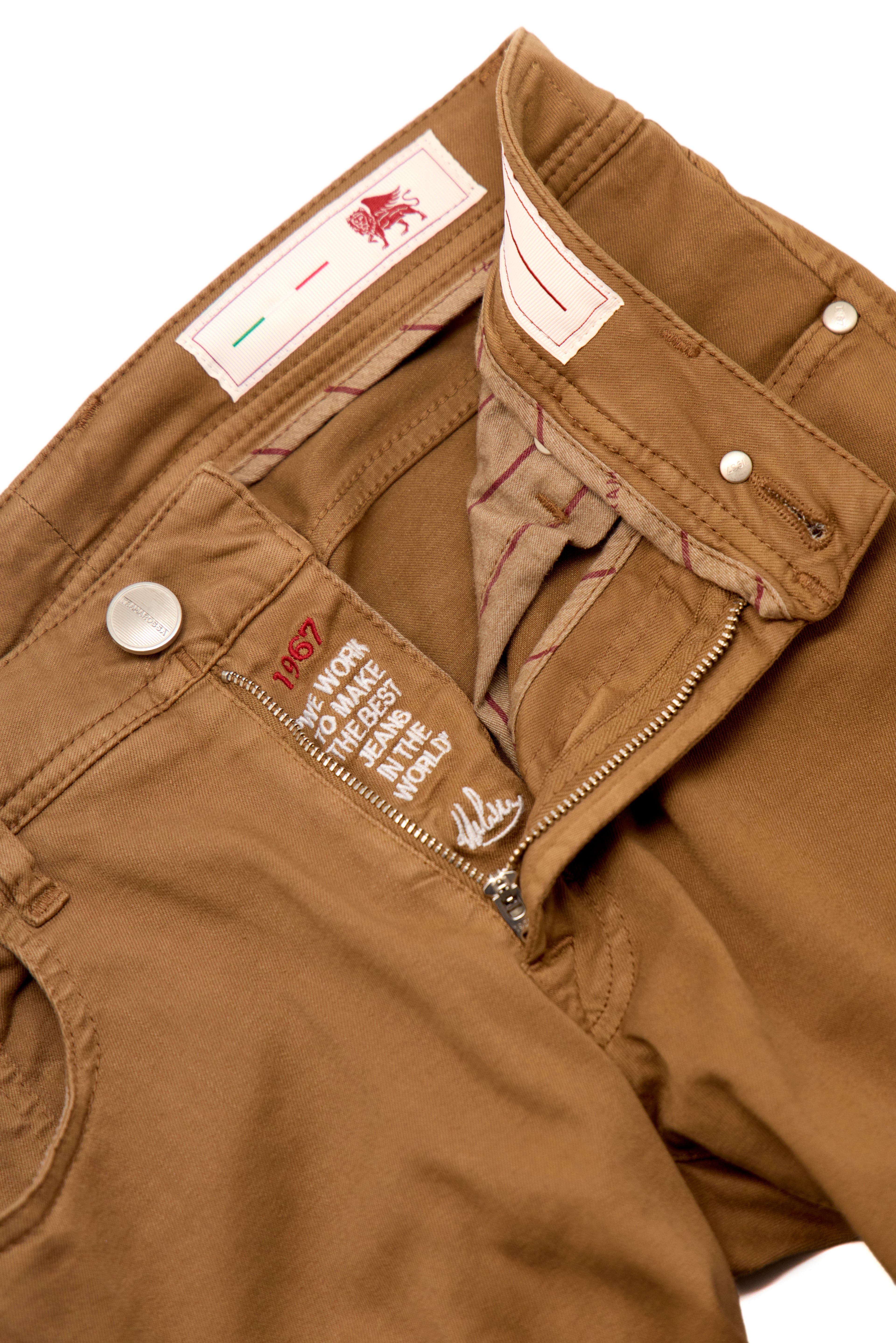 TRAMAROSSA | Lightweight Michelangelo Gabardine Jeans | Tabacco